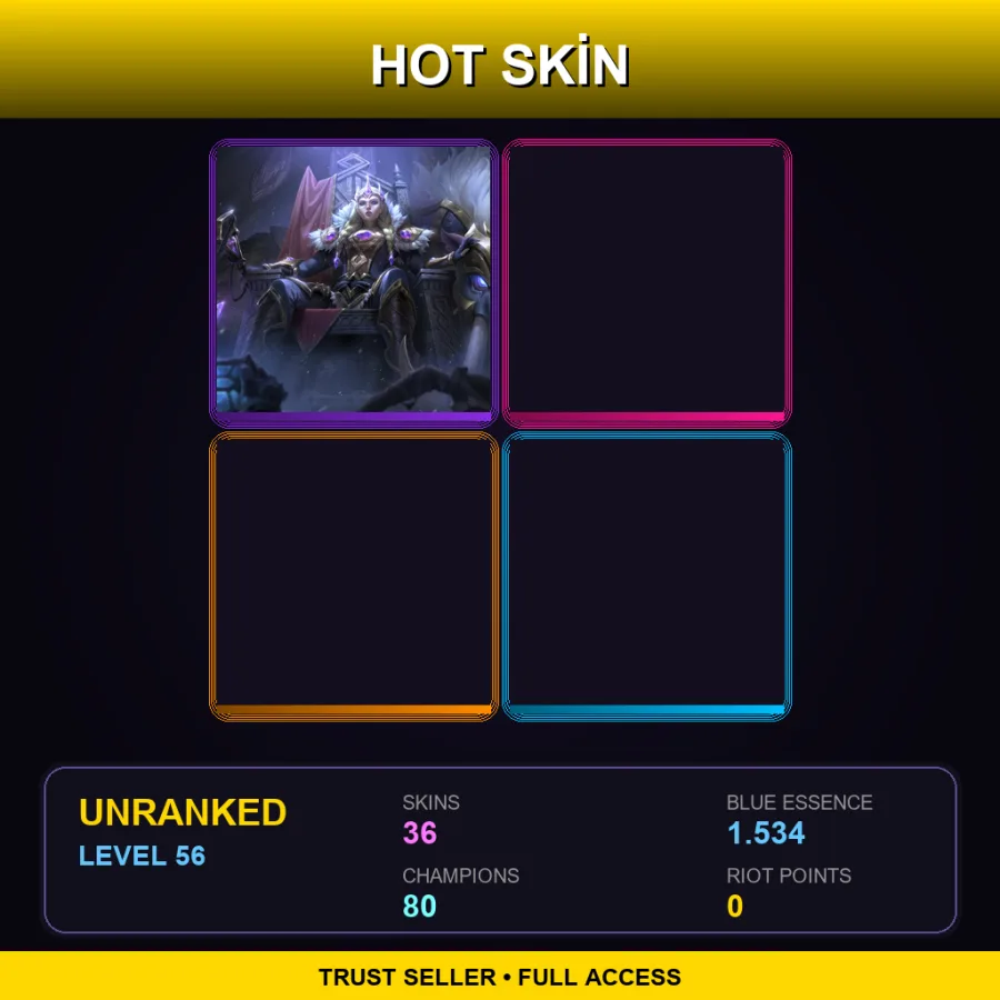 OCE | Lv56 | Unranked | 36 Skin | 80 Champ