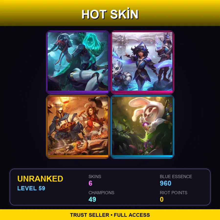 LAN | Lv59 | Unranked | 6 Skin | 49 Champ