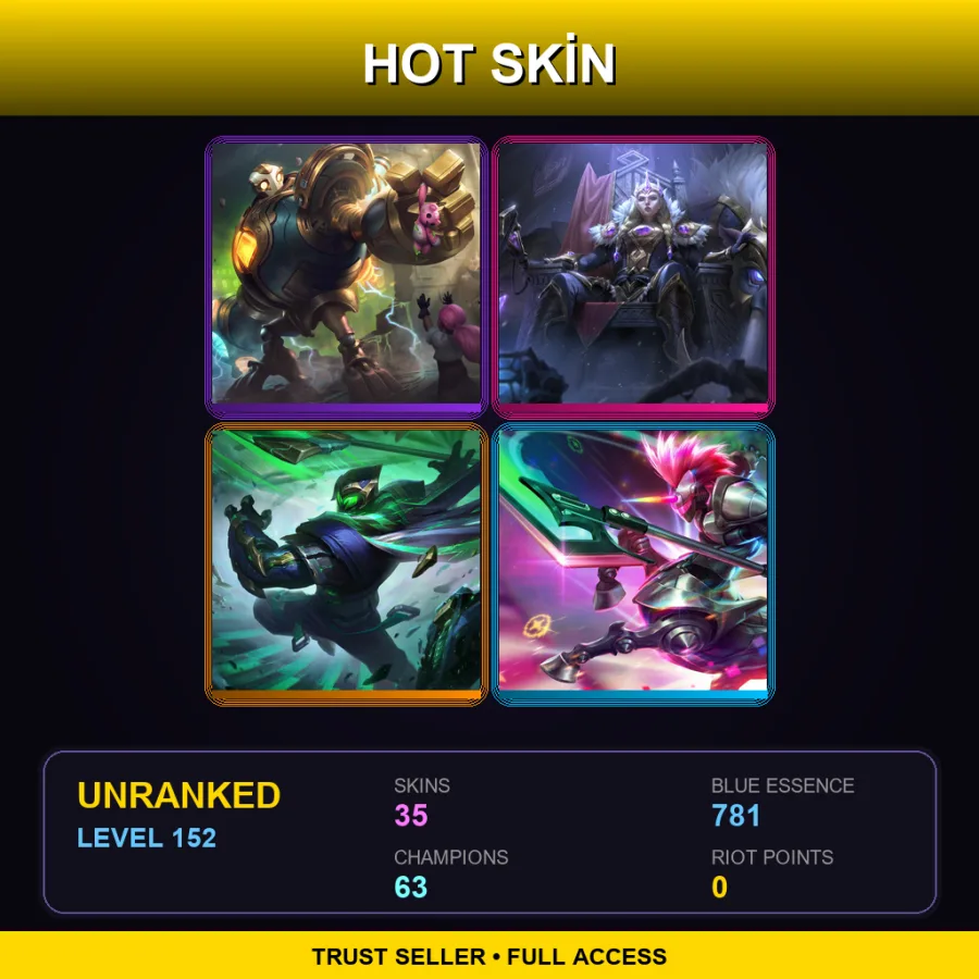 LAS | Lv152 | Unranked | 35 Skin | 63 Champ — Battle Queen Miss Fortune