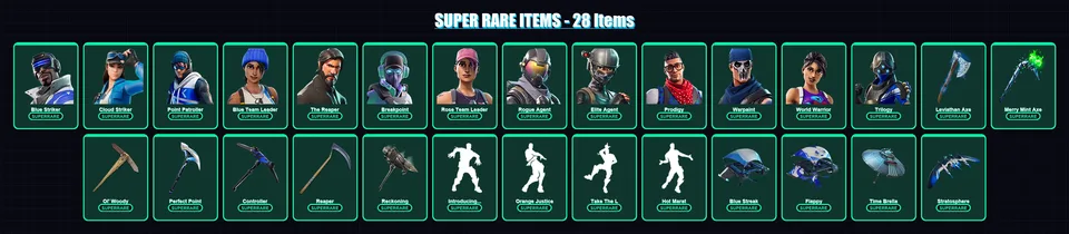 [PC/XBOX] | Blue Striker | Cloud Striker | Point Patroller | Blue Team Leader | The Reaper | 161 skin | 181 pickaxe | 164 emote | 162 glider | Lv250 — main preview