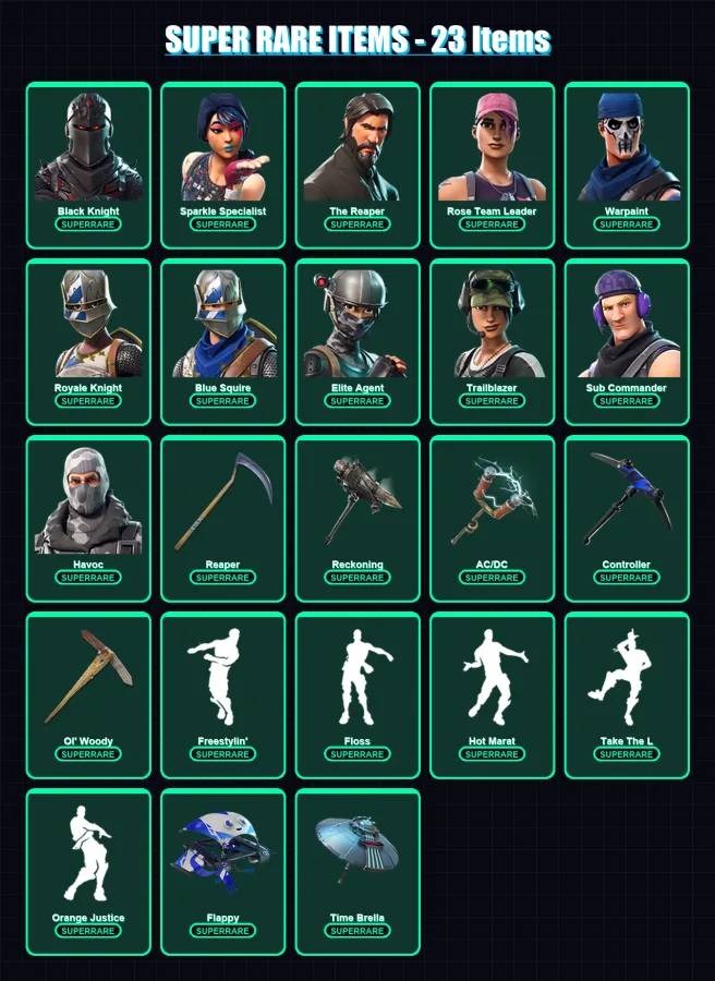 [PS4/PS5/XBOX/PC] | Black Knight | Sparkle Specialist | The Reaper | 166 skin | Lv2740