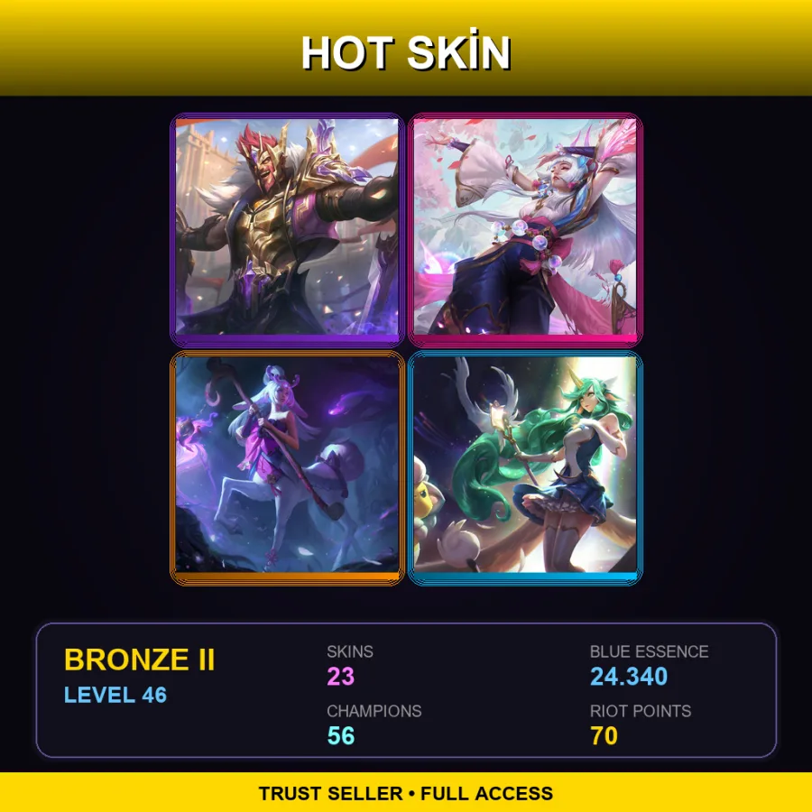 EUNE | Lv46 | Bronze II | 23 Skin | 56 Champ — LoL account