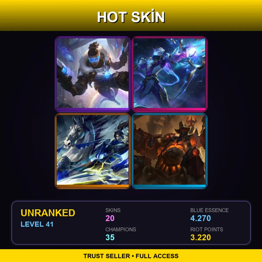 EUW | Lv41 | Unranked | 20 Skin | 35 Champ