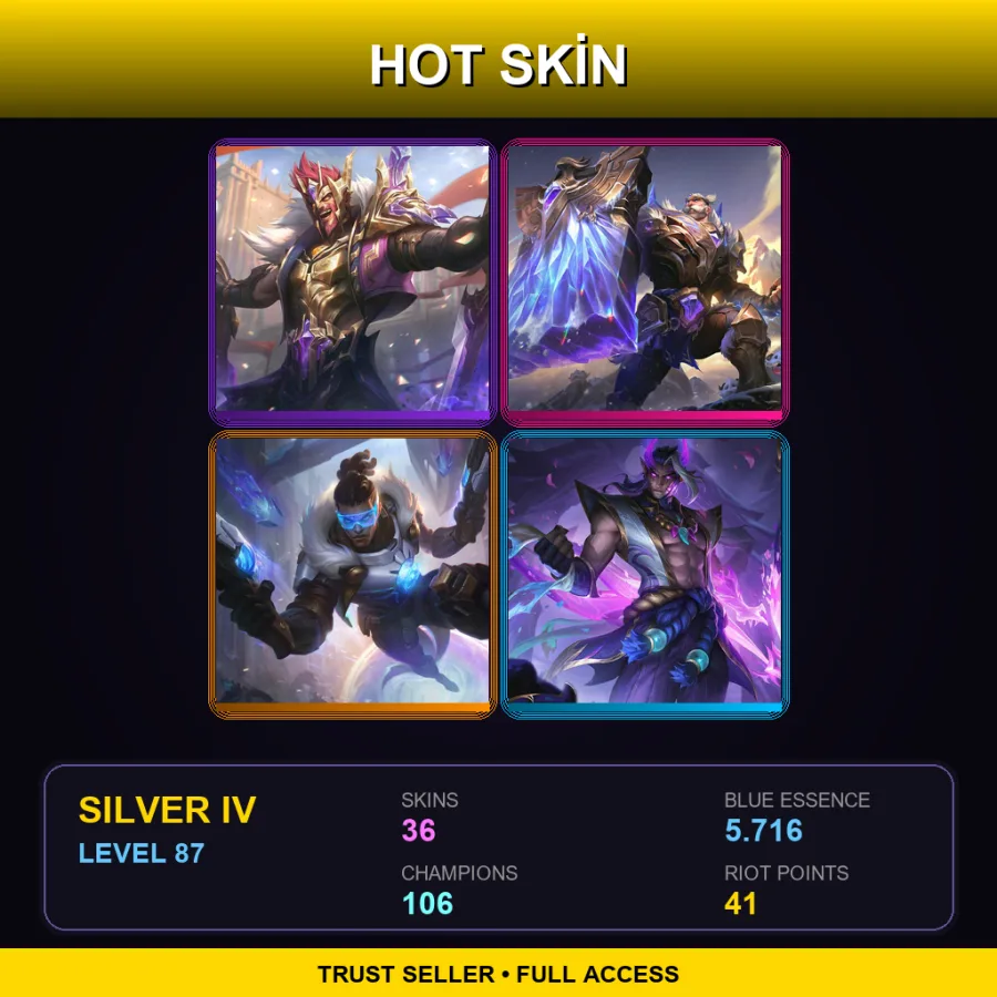 LAS | Lv87 | Silver IV | 36 Skin | 106 Champ