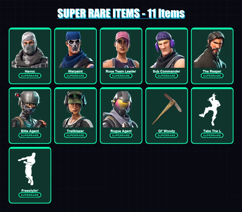 [PS4/PS5/XBOX/PC] | Havoc | Warpaint | Rose Team Leader | Sub Commander | The Reaper | 14 skin | 13 pickaxe | 15 emote | 13 glider | Lv123 — Fortnite account