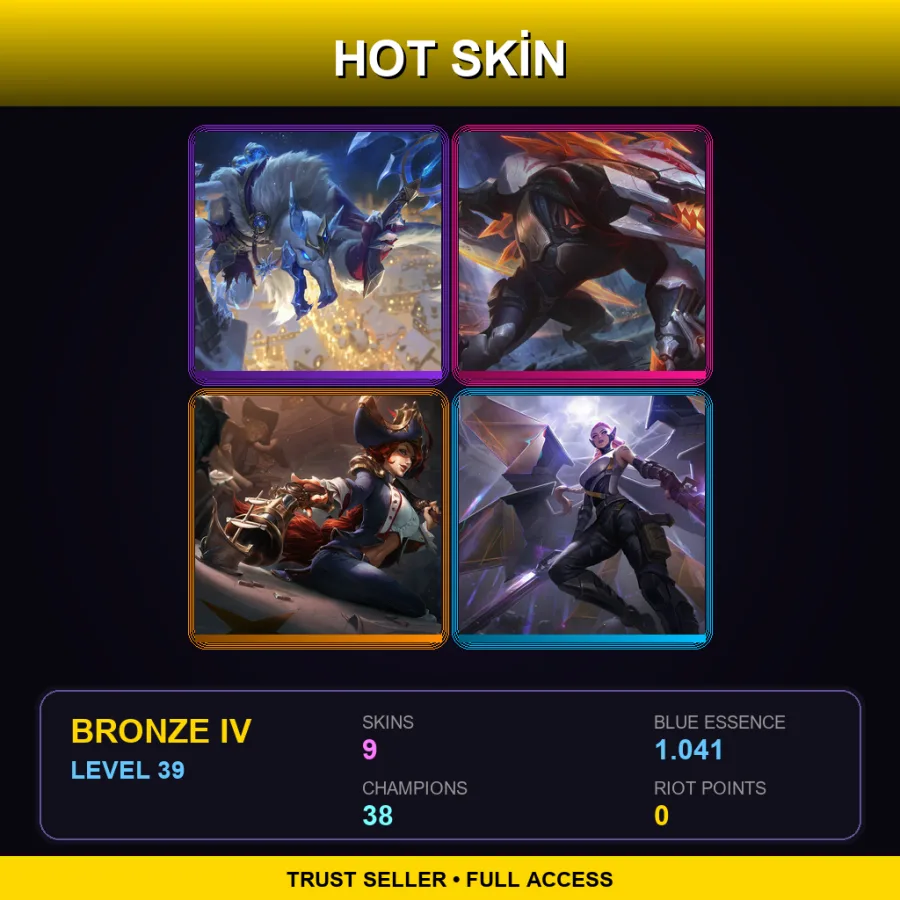 TR | Lv39 | Bronze IV | 9 Skin | 38 Champ