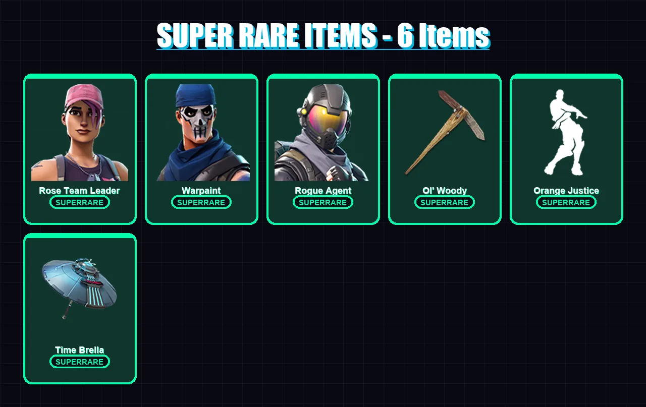 [PC] | Rose Team Leader | Warpaint | Rogue Agent | Ragnarok | Drift | 15 skin | 18 pickaxe | 24 emote | 23 glider | Lv241