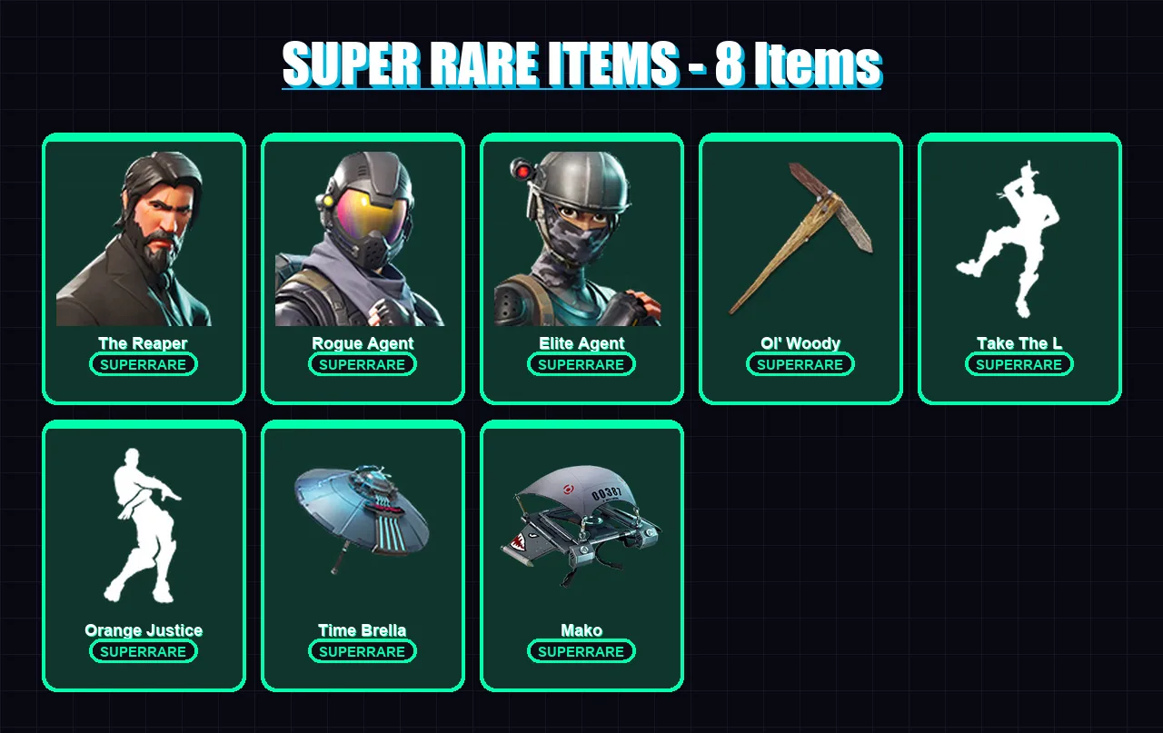 [PC/PSN] | The Reaper | Rogue Agent | Elite Agent | Valor | Zenith | 74 skin | 74 pickaxe | 81 emote | 81 glider | Lv1276