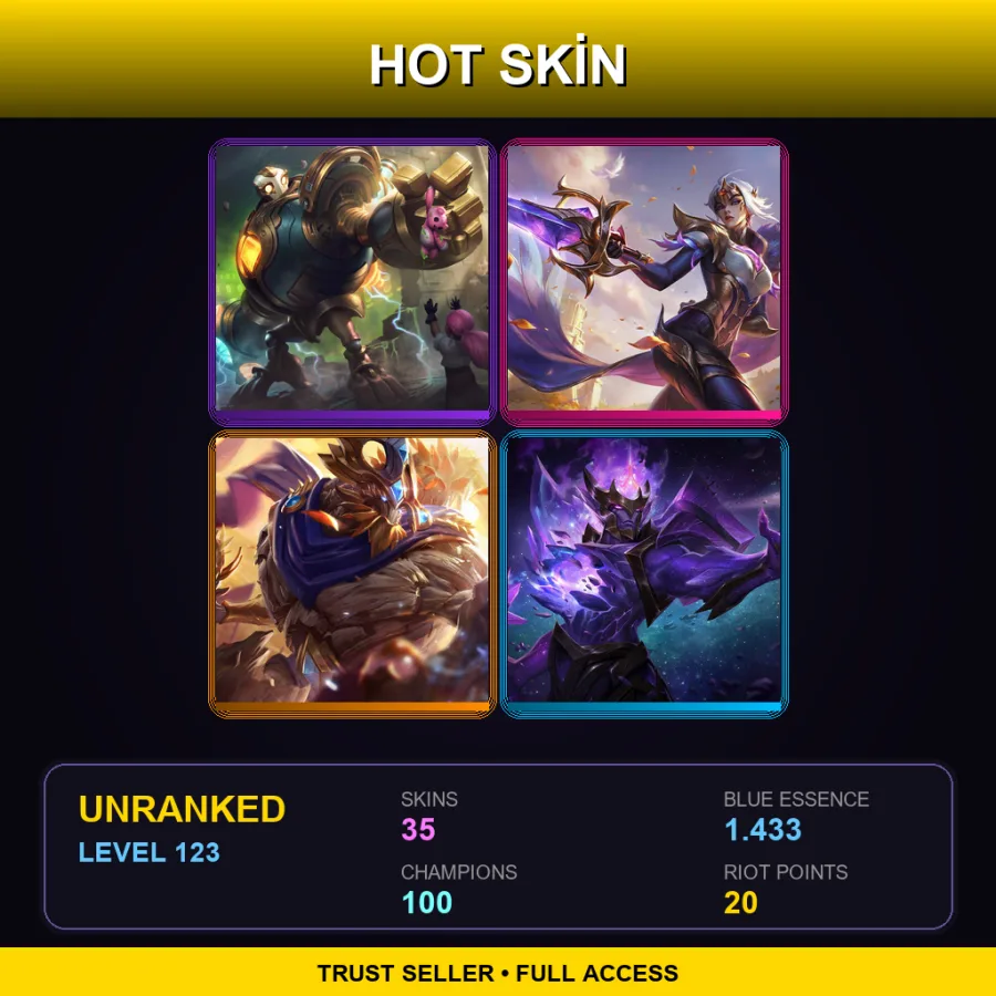 LAS | Lv123 | Unranked | 35 Skin | 100 Champ