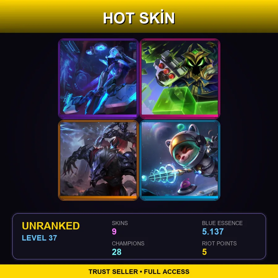 TR | Lv37 | Unranked | 9 Skin | 28 Champ