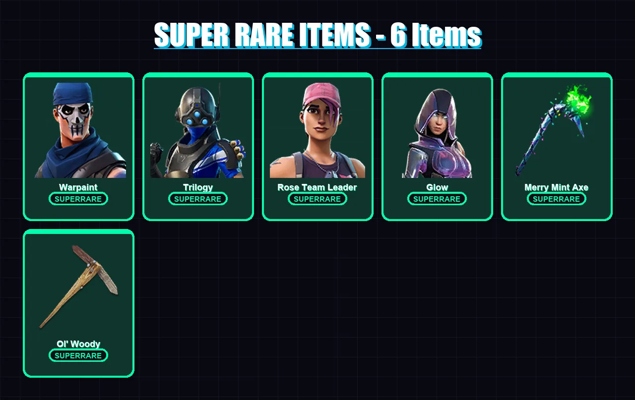 [PC/XBOX/PSN] | Warpaint | Trilogy | Rose Team Leader | Glow | Mandalorian | 138 skin | 131 pickaxe | 113 emote | 107 glider | Lv1971