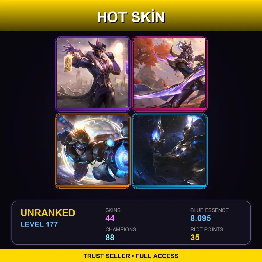 TR | Lv177 | Unranked | 44 Skin | 88 Champ — Victorious Master Yi