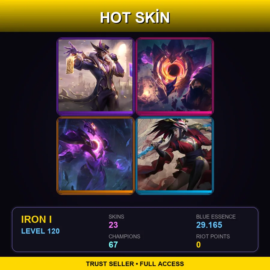 EUW | Lv120 | Iron I | 23 Skin | 67 Champ