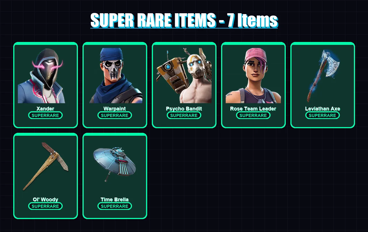 [PC/XBOX/PSN] | Xander | Warpaint | Psycho Bandit | Rose Team Leader | Sentinel | 141 skin | 165 pickaxe | 120 emote | 128 glider | Lv1934 — Fortnite account
