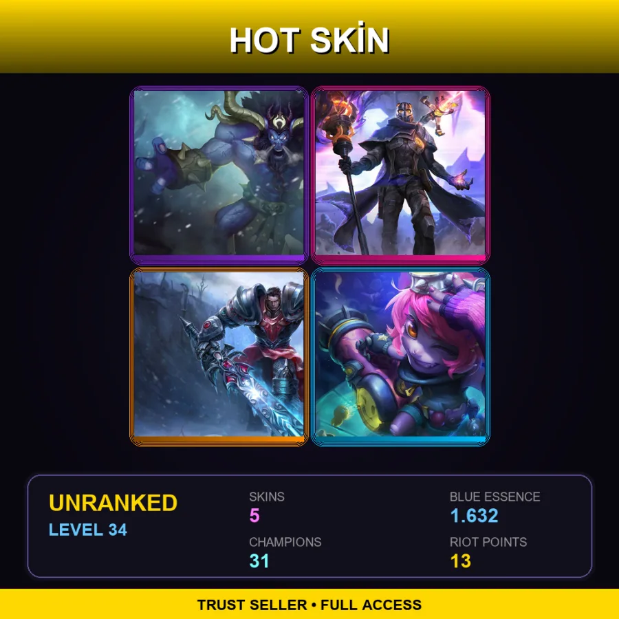 RU | Lv34 | Unranked | 5 Skin | 31 Champ