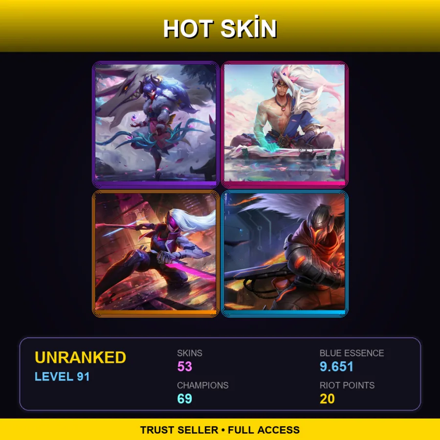EUNE | Lv91 | Unranked | 53 Skin | 69 Champ