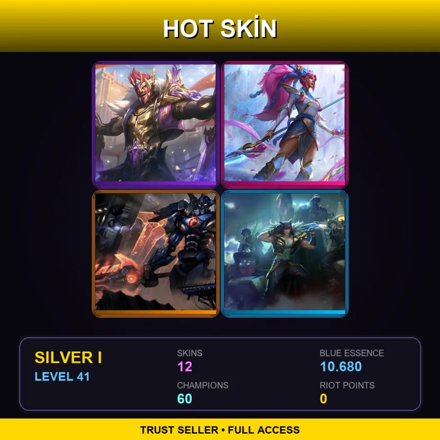 EUW | Lv41 | Silver I | 12 Skin | 60 Champ