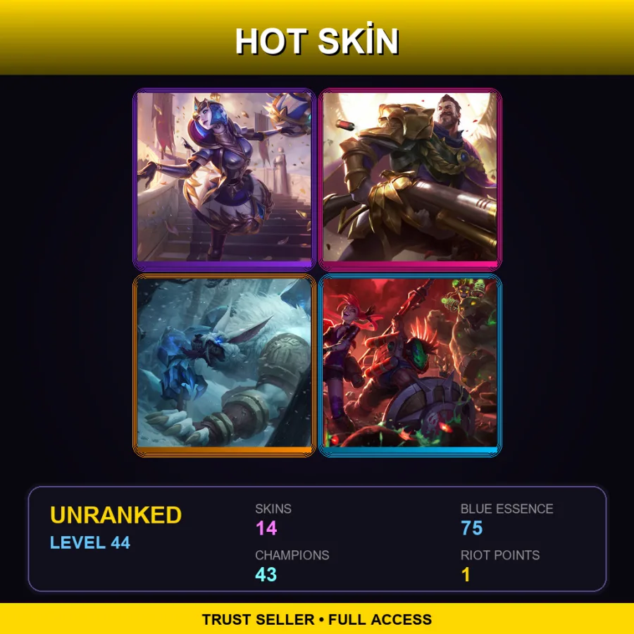 BR | Lv44 | Unranked | 14 Skin | 43 Champ