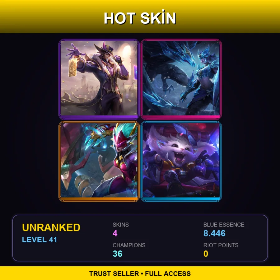 SG | Lv41 | Unranked | 4 Skin | 36 Champ