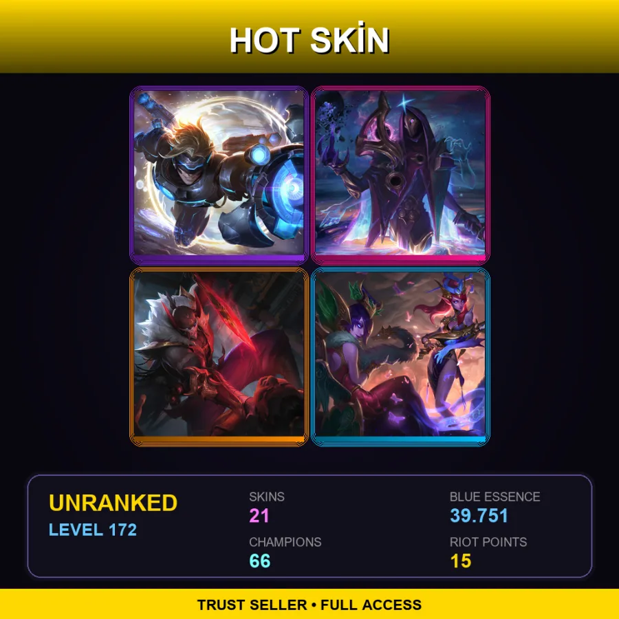 LAN | Lv172 | Unranked | 21 Skin | 66 Champ