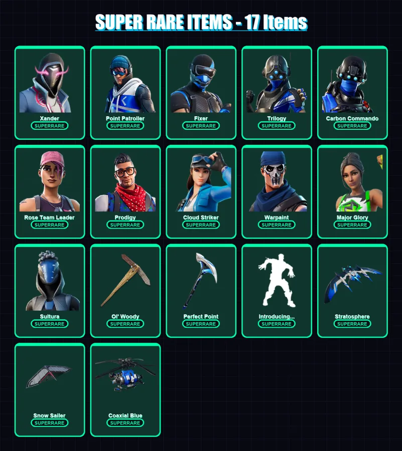 [PS4/PS5/XBOX/PC] | Xander | Point Patroller | Fixer | Trilogy | Carbon Commando | 155 skin | 169 pickaxe | 157 emote | 168 glider | Lv2124