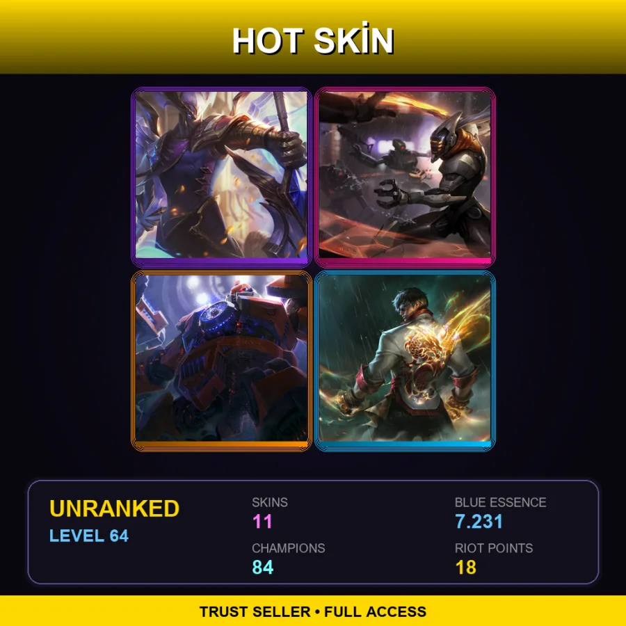 EUW | Victorious Aatrox | PROJECT: Yi | Mecha Zero Sion | Dragon Fist Lee Sin | 11 Skin | 84 Champ | Lv64