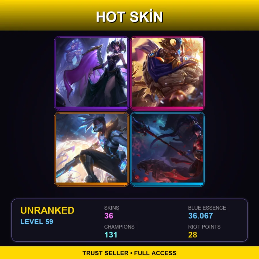 VN | Lv59 | Unranked | 36 Skin | 131 Champ — Barbecue Leona