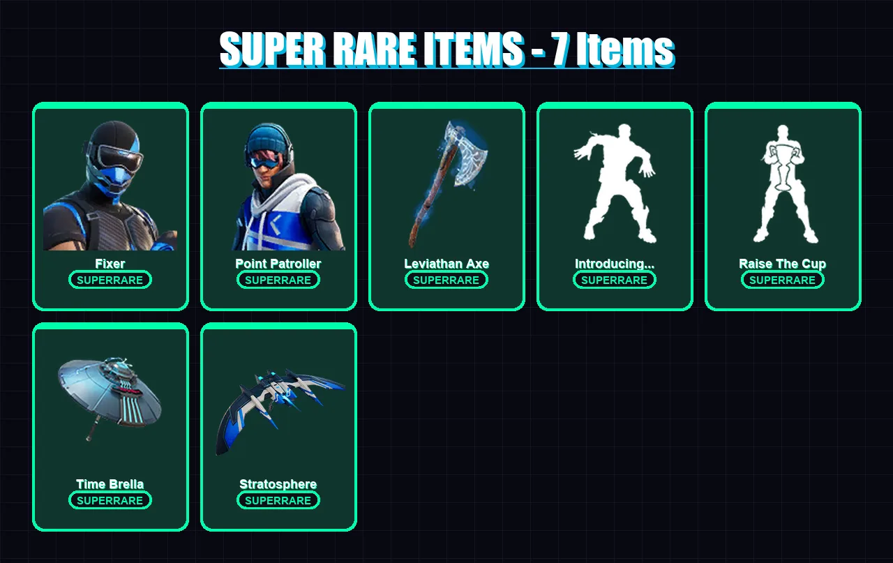 [PC] | Fixer | Point Patroller | Fade | Nezumi | Catalyst | 153 skin | 181 pickaxe | 135 emote | 143 glider | Lv2415 — Fortnite account