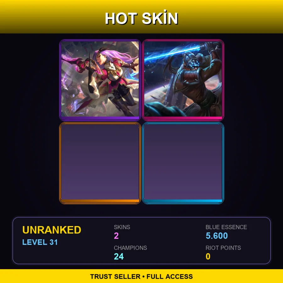 EUNE | Lv31 | Unranked | 2 Skin | 24 Champ