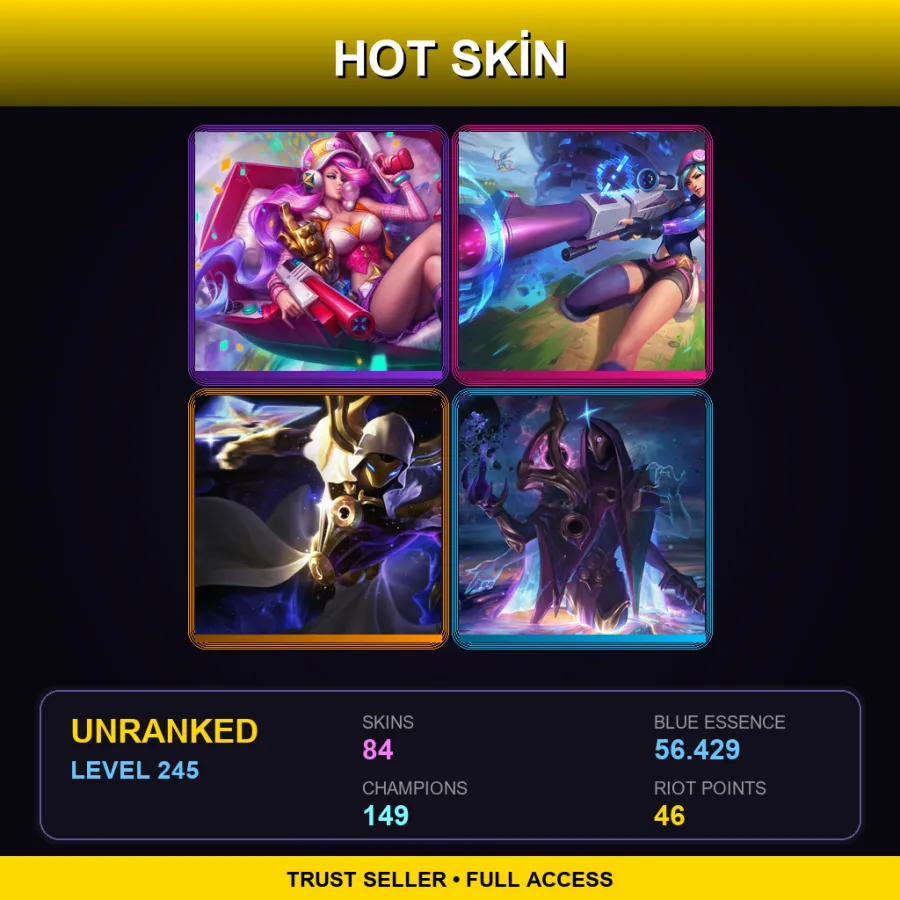 LAN | Lv245 | Unranked | 84 Skin | 149 Champ