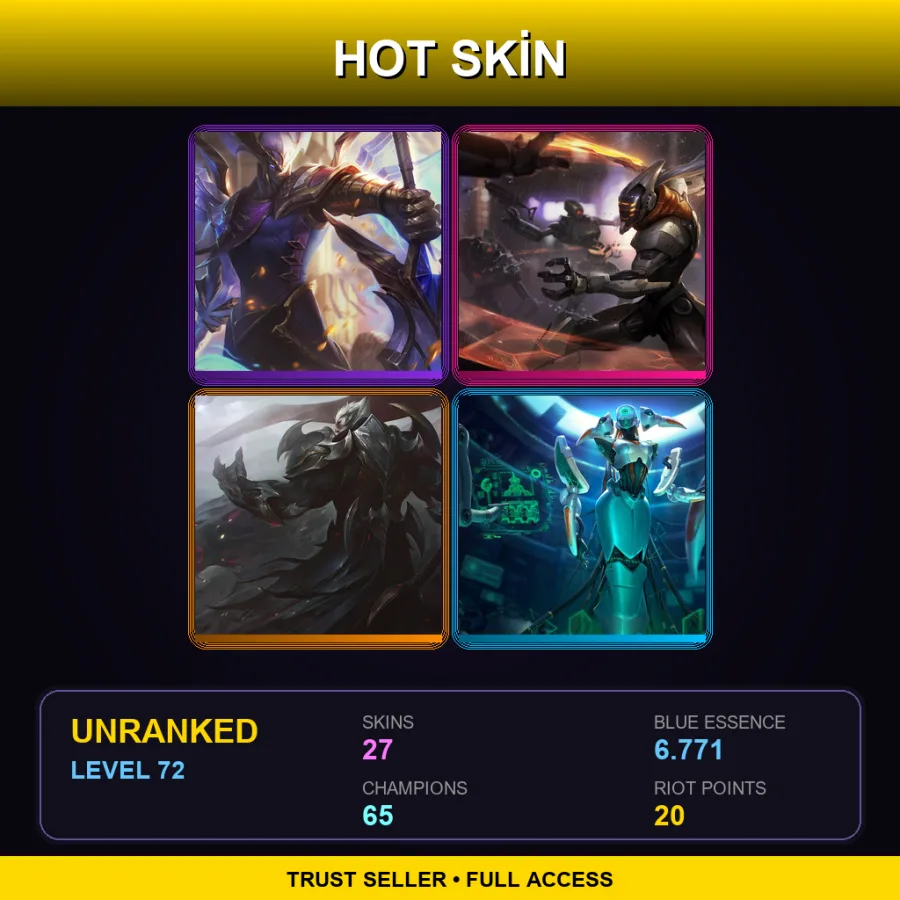 TR | Lv72 | Unranked | 27 Skin | 65 Champ