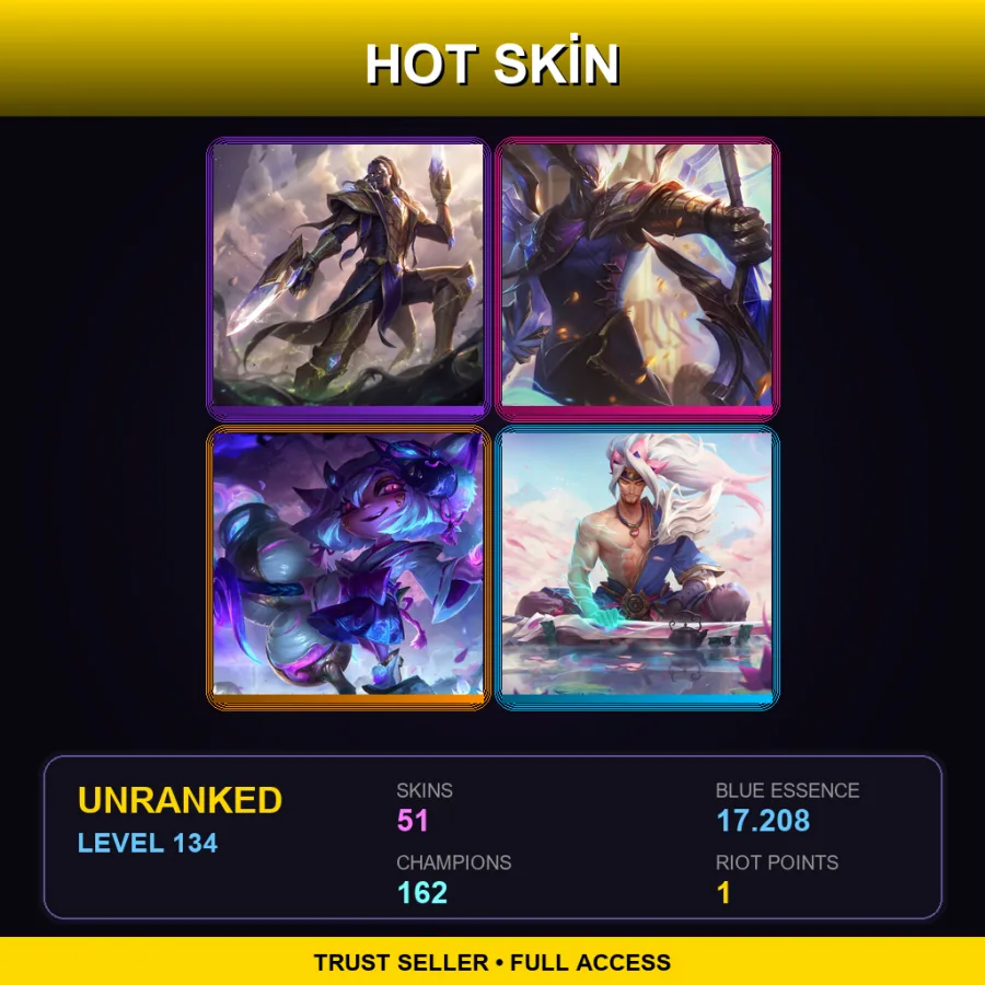 SG | Lv134 | Unranked | 51 Skin | 162 Champ