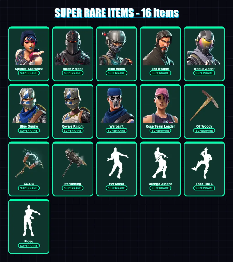 [PC/PSN] | Sparkle Specialist | Black Knight | Elite Agent | The Reaper | Rogue Agent | 43 skin | 53 pickaxe | 63 emote | 56 glider | Lv827 — Fortnite account