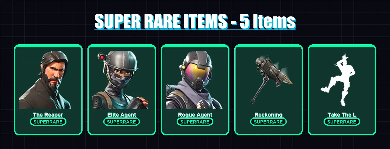 [PC] | The Reaper | Elite Agent | Rogue Agent | Battle Hound | Raven | 122 skin | 160 pickaxe | 102 emote | 109 glider | Lv1384