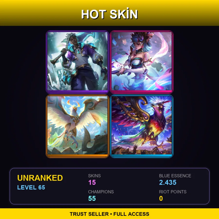 LAS | Lv65 | Unranked | 15 Skin | 55 Champ