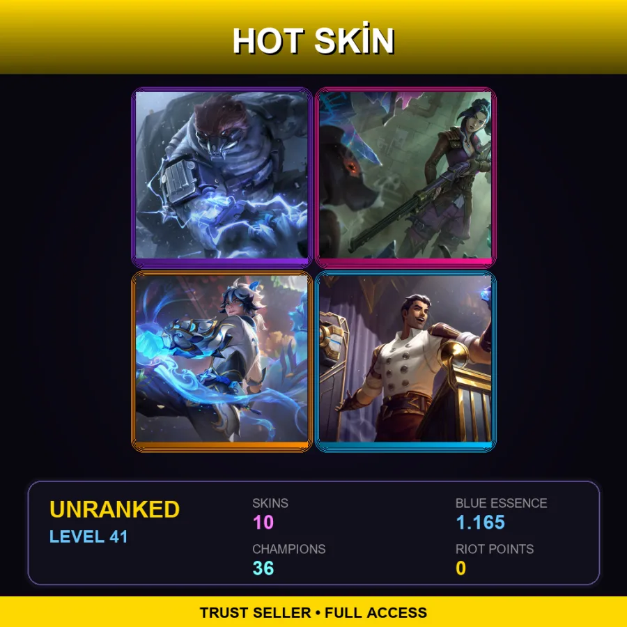 LAN | Lv41 | Unranked | 10 Skin | 36 Champ — Porcelain Protector Ezreal