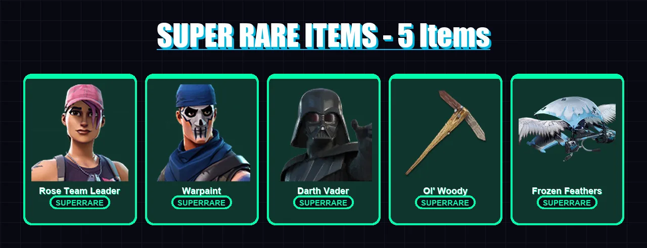 [PC/XBOX/PSN] | Rose Team Leader | Warpaint | Darth Vader | Fade | The Origin | 84 skin | 116 pickaxe | 78 emote | 110 glider | Lv1816