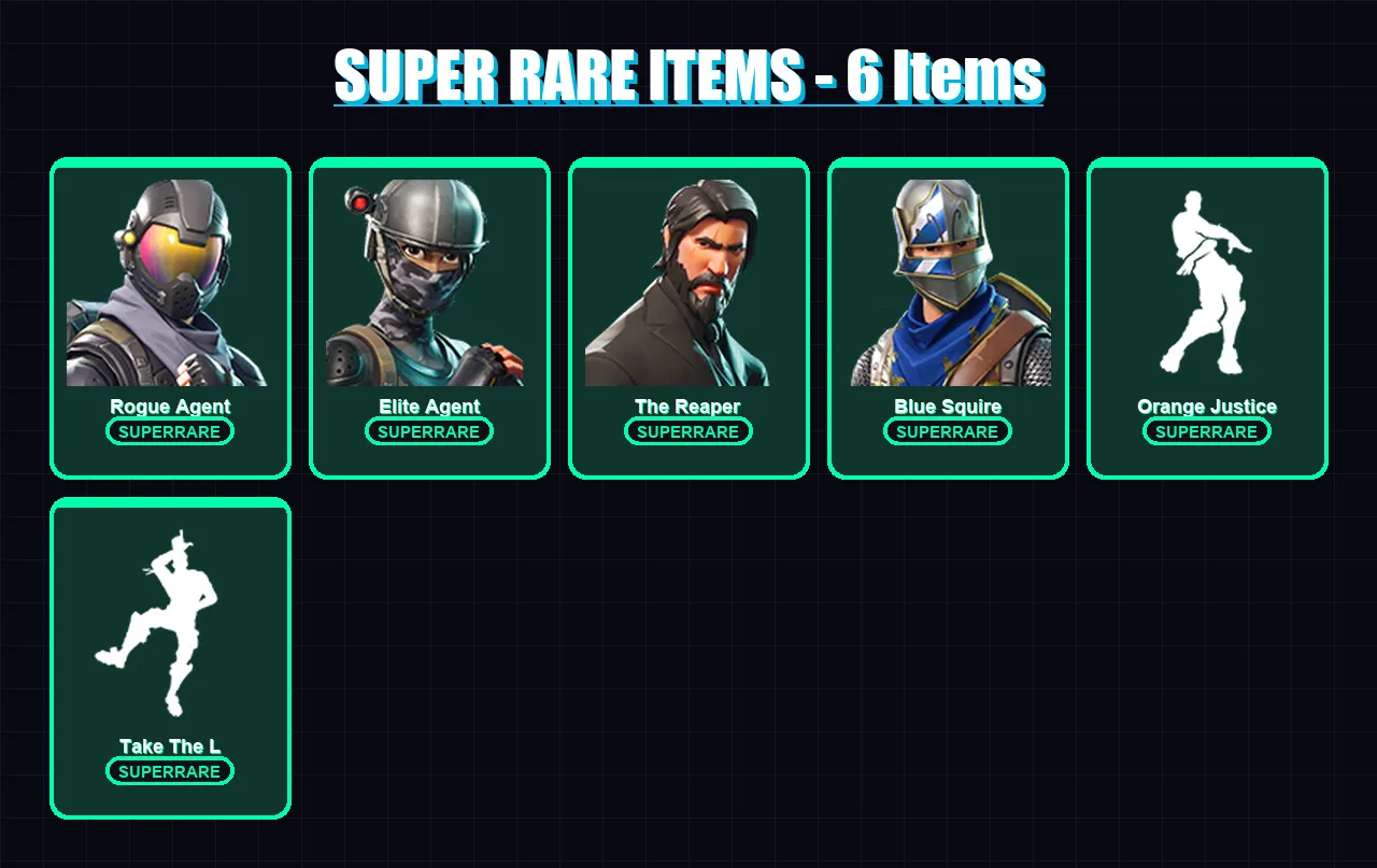 [PC/XBOX/PSN] | Rogue Agent | Elite Agent | The Reaper | Blue Squire | Red Knight | 50 skin | 37 pickaxe | 46 emote | 37 glider | Lv481