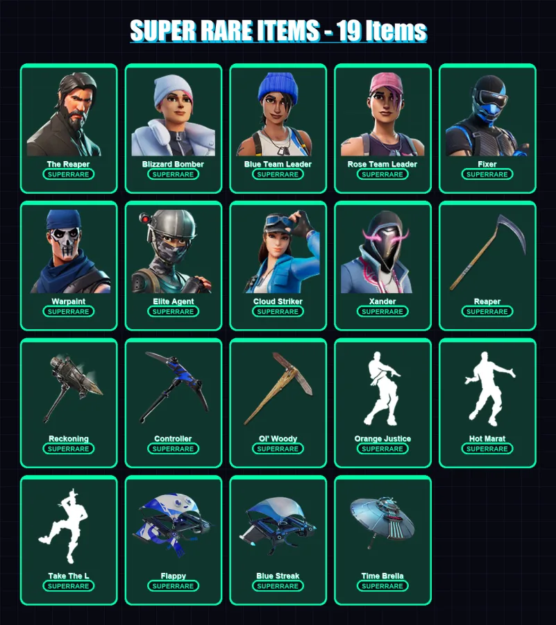 [PS4/PS5/XBOX/PC] | The Reaper | Blizzard Bomber | Blue Team Leader | 144 skin | Lv2402