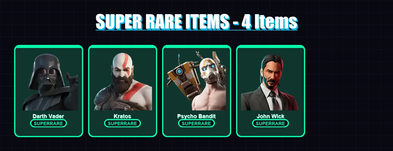 [PC/XBOX/PSN] | Darth Vader | Kratos | Psycho Bandit | John Wick | The Foundation | 210 skin | 235 pickaxe | 176 emote | 153 glider | Lv1854