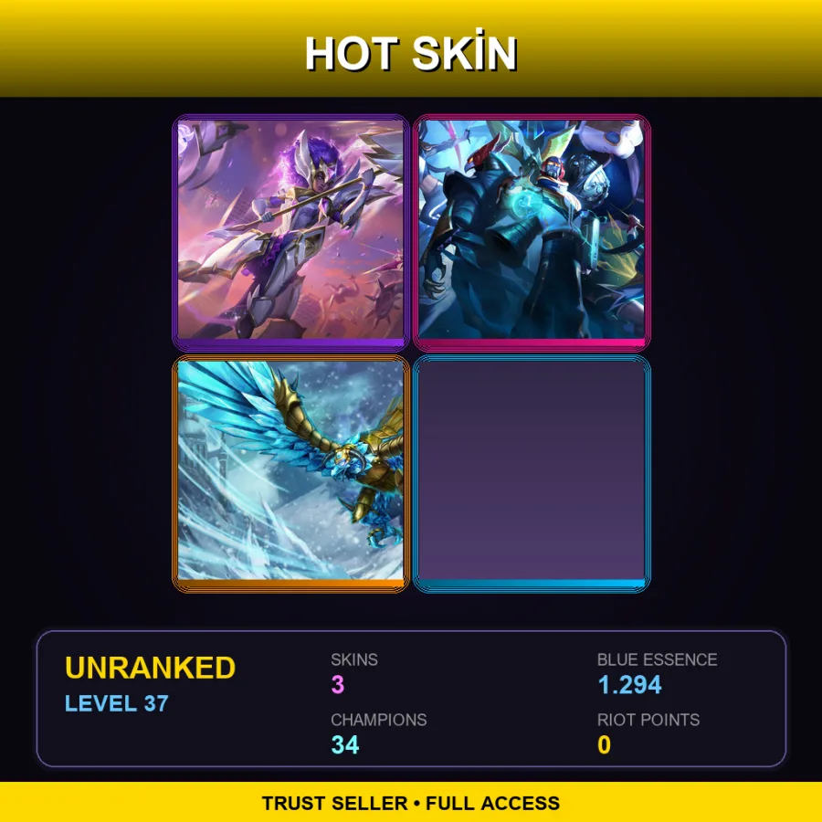 BR | Lv37 | Unranked | 3 Skin | 34 Champ