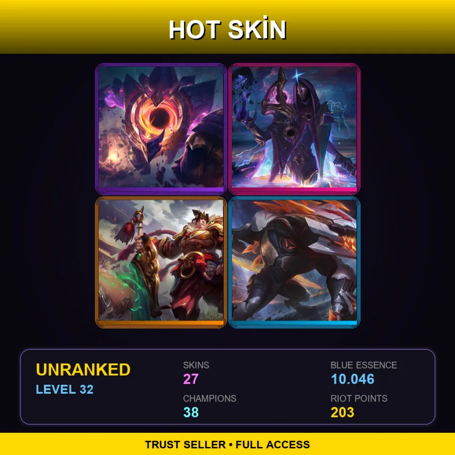 TR | Lv32 | Unranked | 27 Skin | 38 Champ