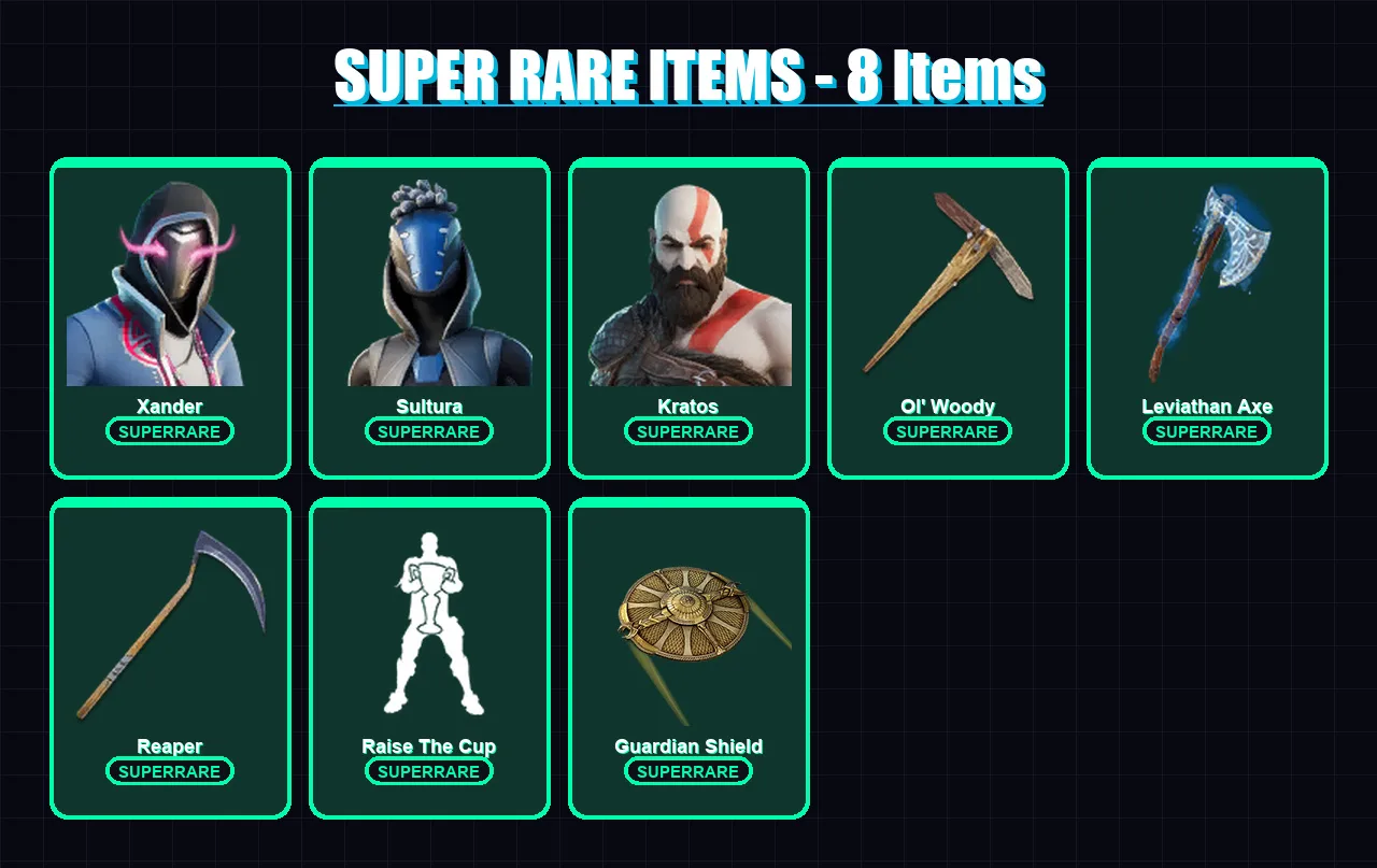 [PC/XBOX] | Xander | Sultura | Kratos | Fade | Torin | 124 skin | 118 pickaxe | 93 emote | 86 glider | Lv1275 — Fortnite account