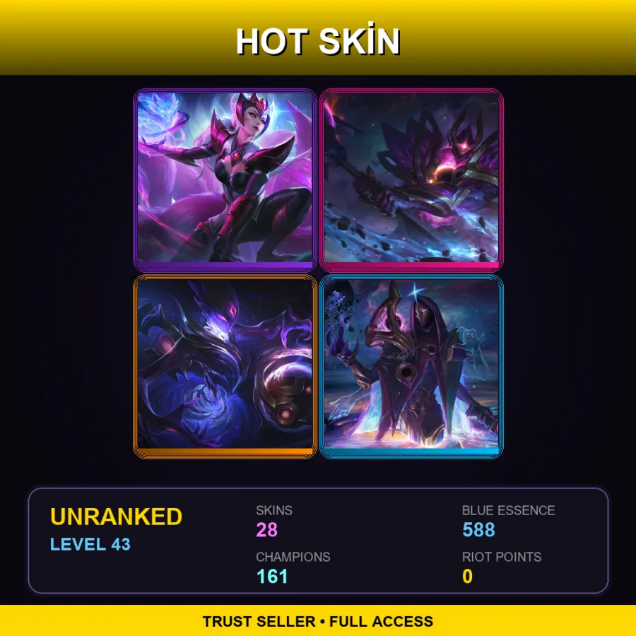 SG | Lv43 | Unranked | 28 Skin | 161 Champ — LoL account