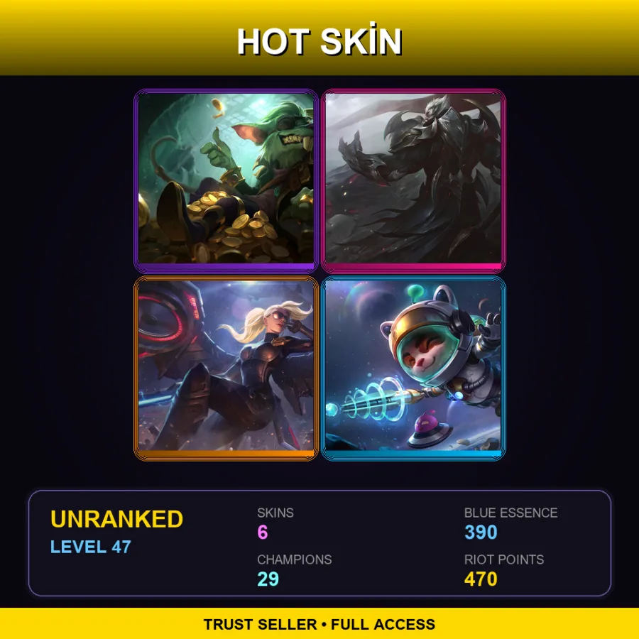 NA | Lv47 | Unranked | 6 Skin | 29 Champ