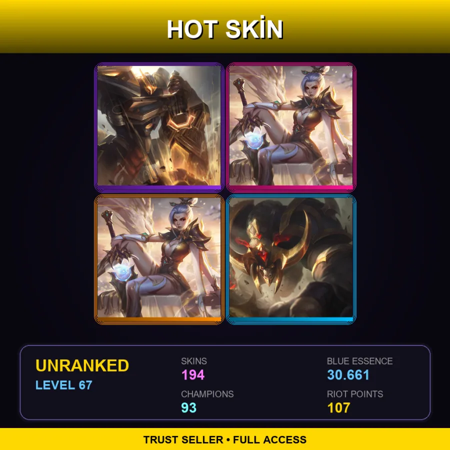 NA | Lv67 | Unranked | 194 Skin | 93 Champ — Worldbreaker Maokai