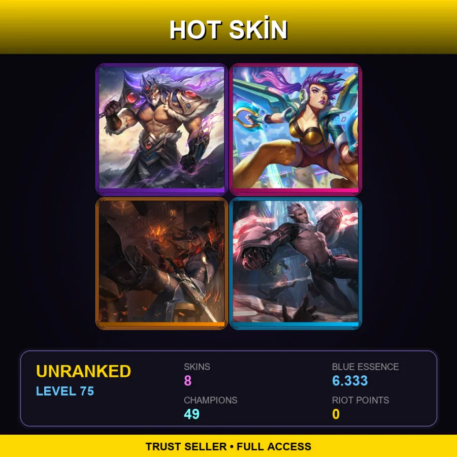NA | Lv75 | Unranked | 8 Skin | 49 Champ