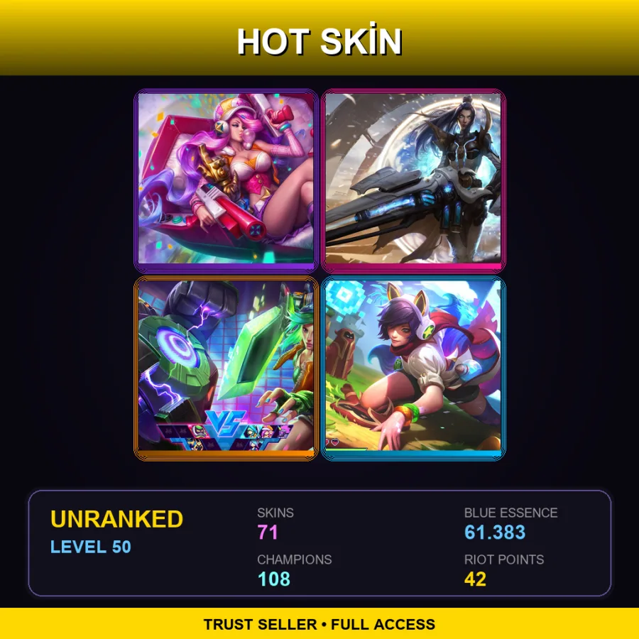 LAN | Lv50 | Unranked | 71 Skin | 108 Champ