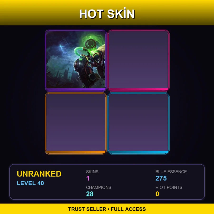 LAN | Lv40 | Unranked | 1 Skin | 28 Champ