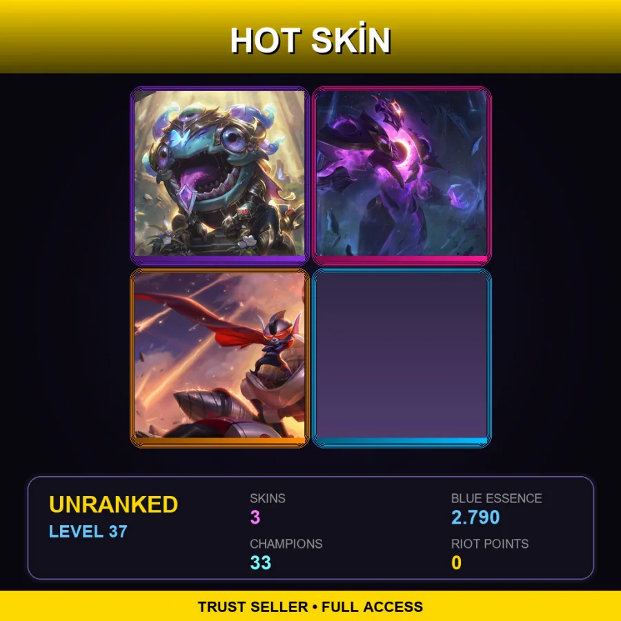 TR | Lv37 | Unranked | 3 Skin | 33 Champ